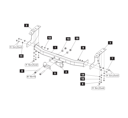 Фаркоп Baltex для Mitsubishi ASX 2010- Арт. 14190506 14190506 в 