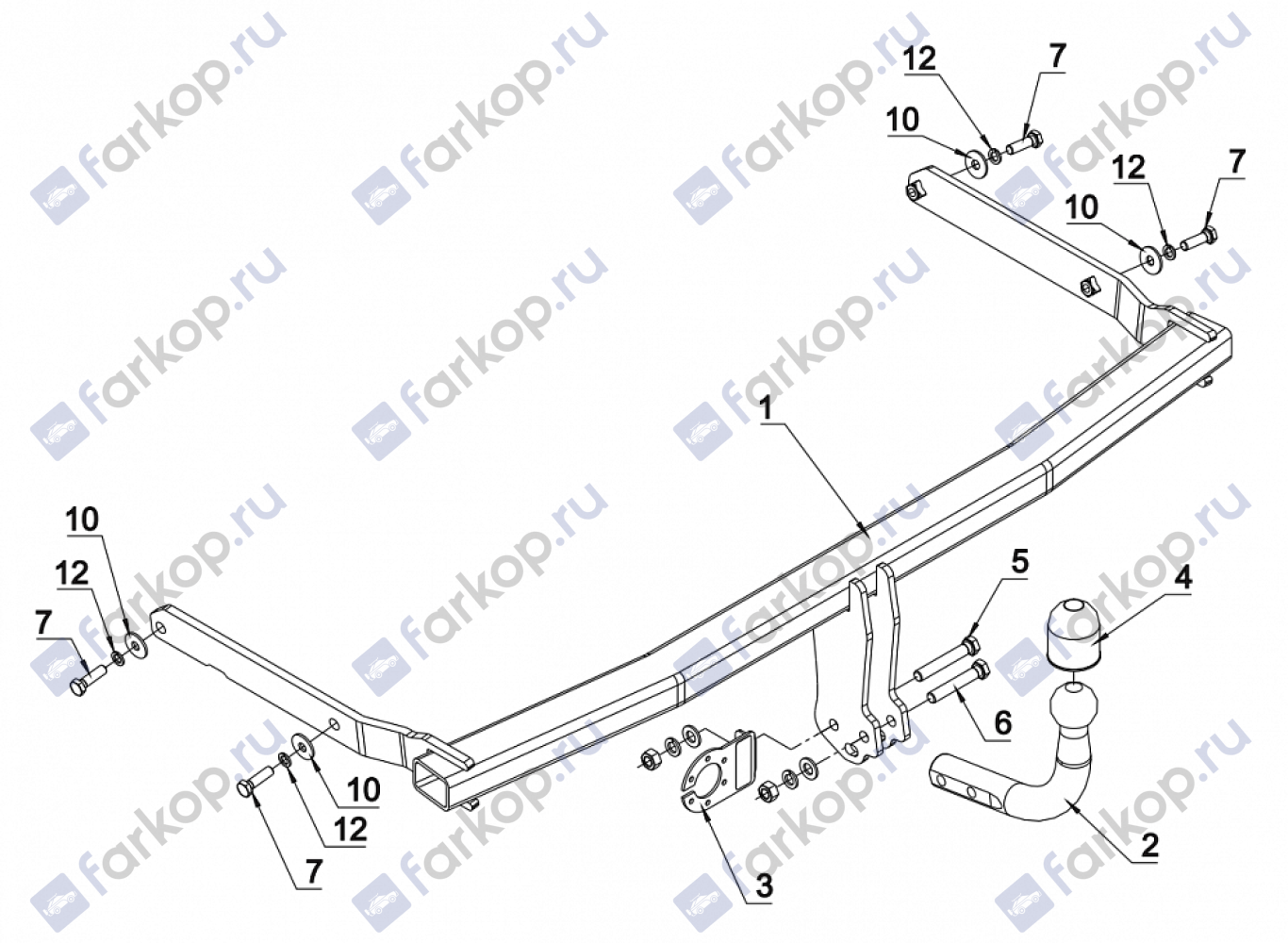 Фаркоп Auto-Hak для Mazda 6 (4,5 дв) 2008-2013 Арт. M 56 M 56 в 