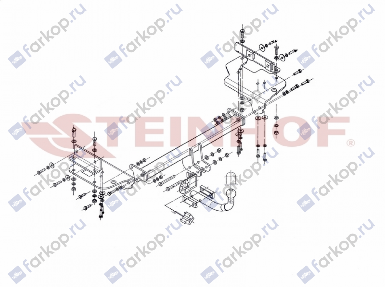 Фаркоп Steinhof для Kia Sportage 2004-2010 H-278 в 