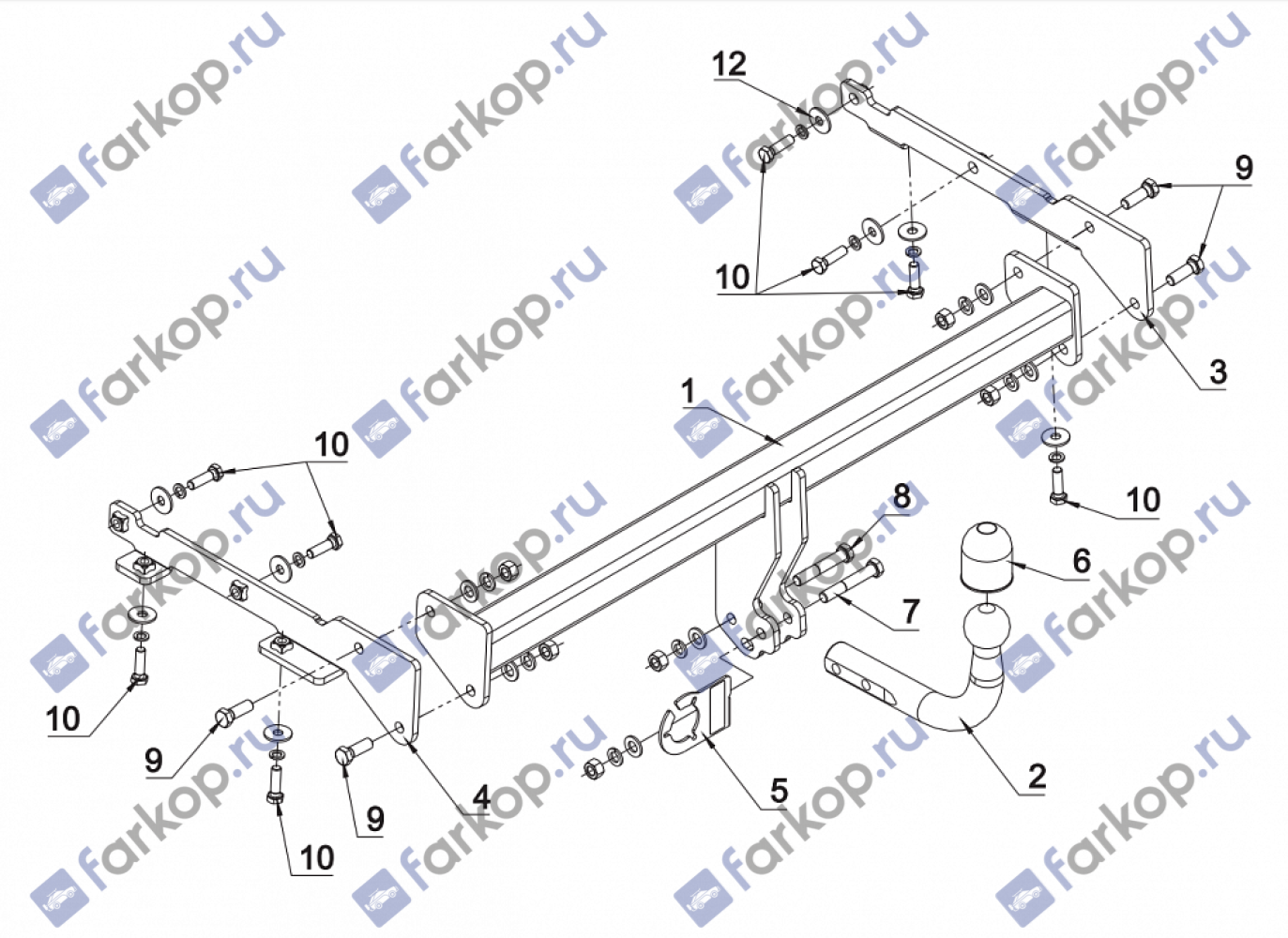 Фаркоп Auto-Hak для Nissan Note (5дв) 2013- Арт. V 74 V 74 в 