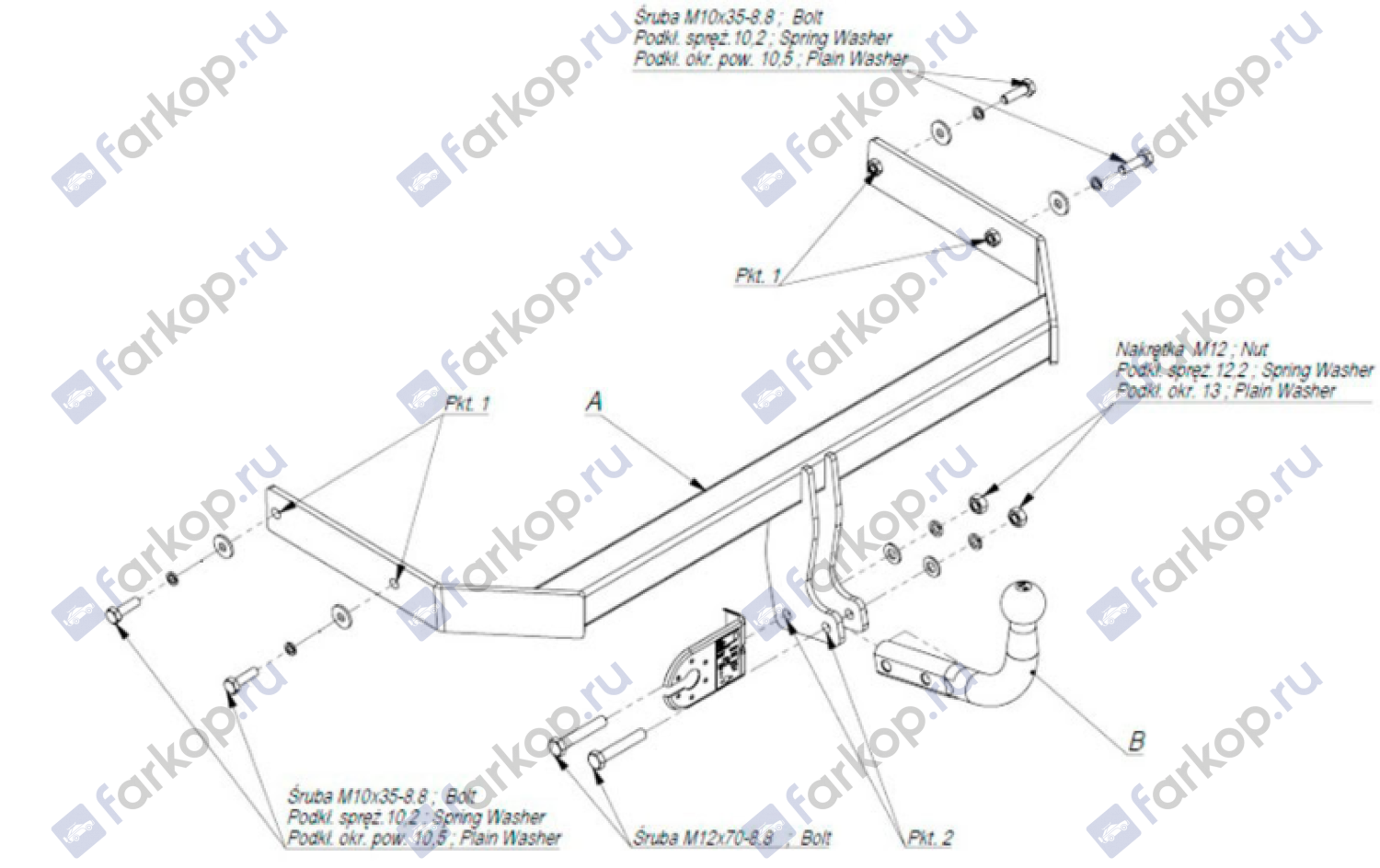 Фаркоп Imiola для Volkswagen Polo (хетчбек) 2009-2018 W.034 в 