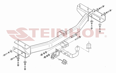 Фаркоп Steinhof для Hyundai ix35 2010-2015 Арт. H-247 H-247 в 