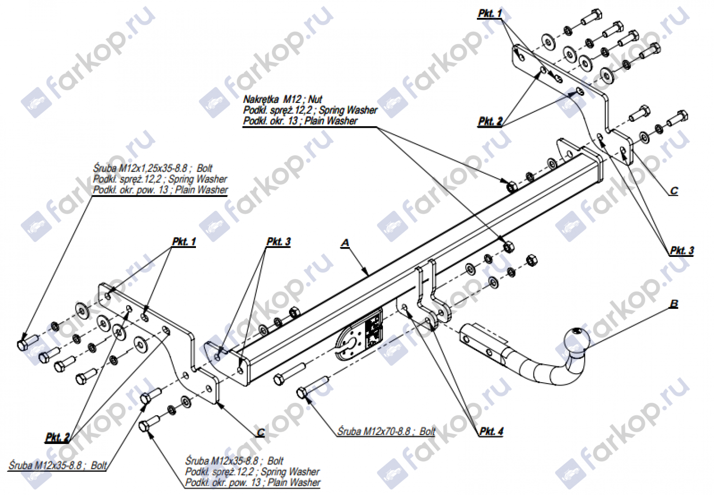 Фаркоп Imiola для Hyundai Accent (3,5 дв.хетчбек, седан,ТагАЗ) 1999-2012 Арт. J.009 J.009 в 