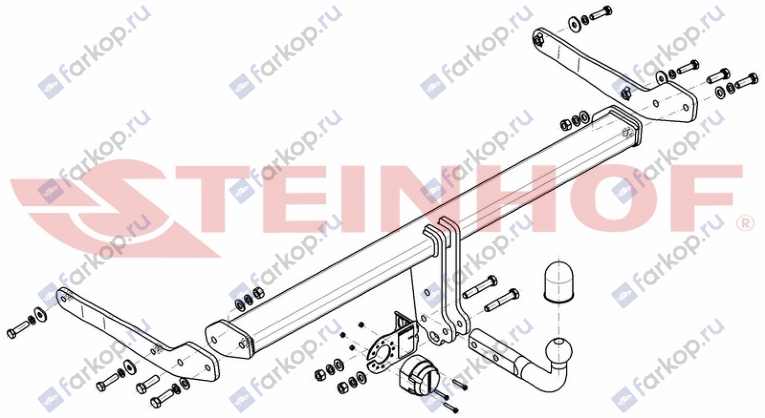 Фаркоп Steinhof для Volkswagen Tiguan 2017- Арт. V-154 V-154 в 