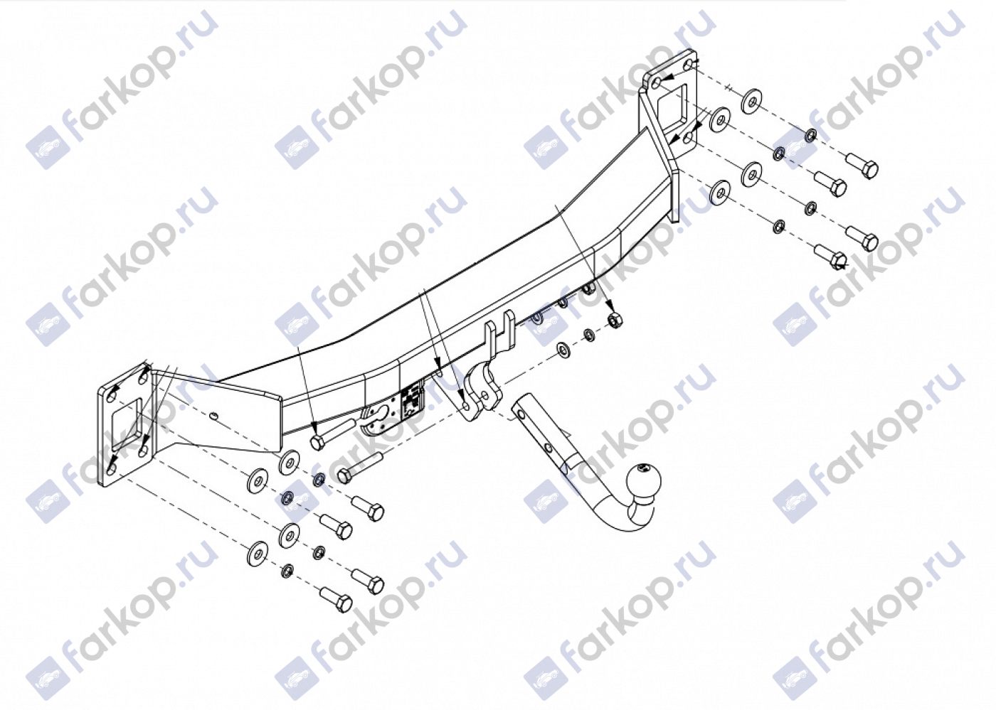 Фаркоп Imiola для Volkswagen Touareg 2010-2018 A.015 в 