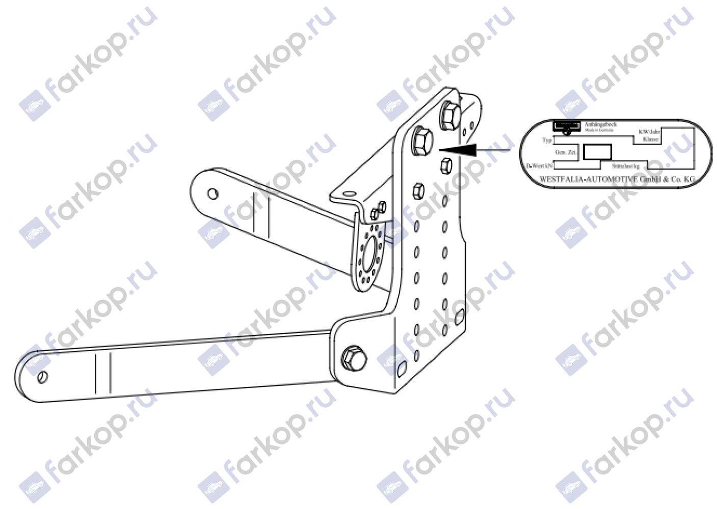 Фаркоп Westfalia для Land Rover Defender 90 1998-2016 Арт. 323048600001 323048600001 в 