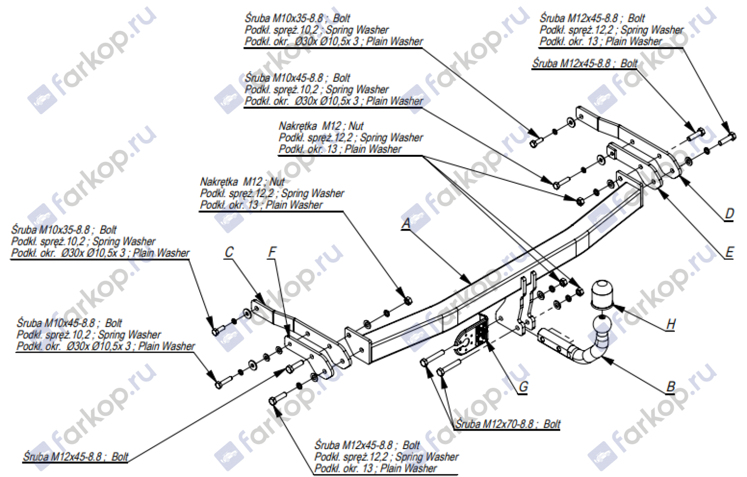 Фаркоп Imiola для Renault Grand Scenic 2009-2016 Арт. R.050 R.050 в 