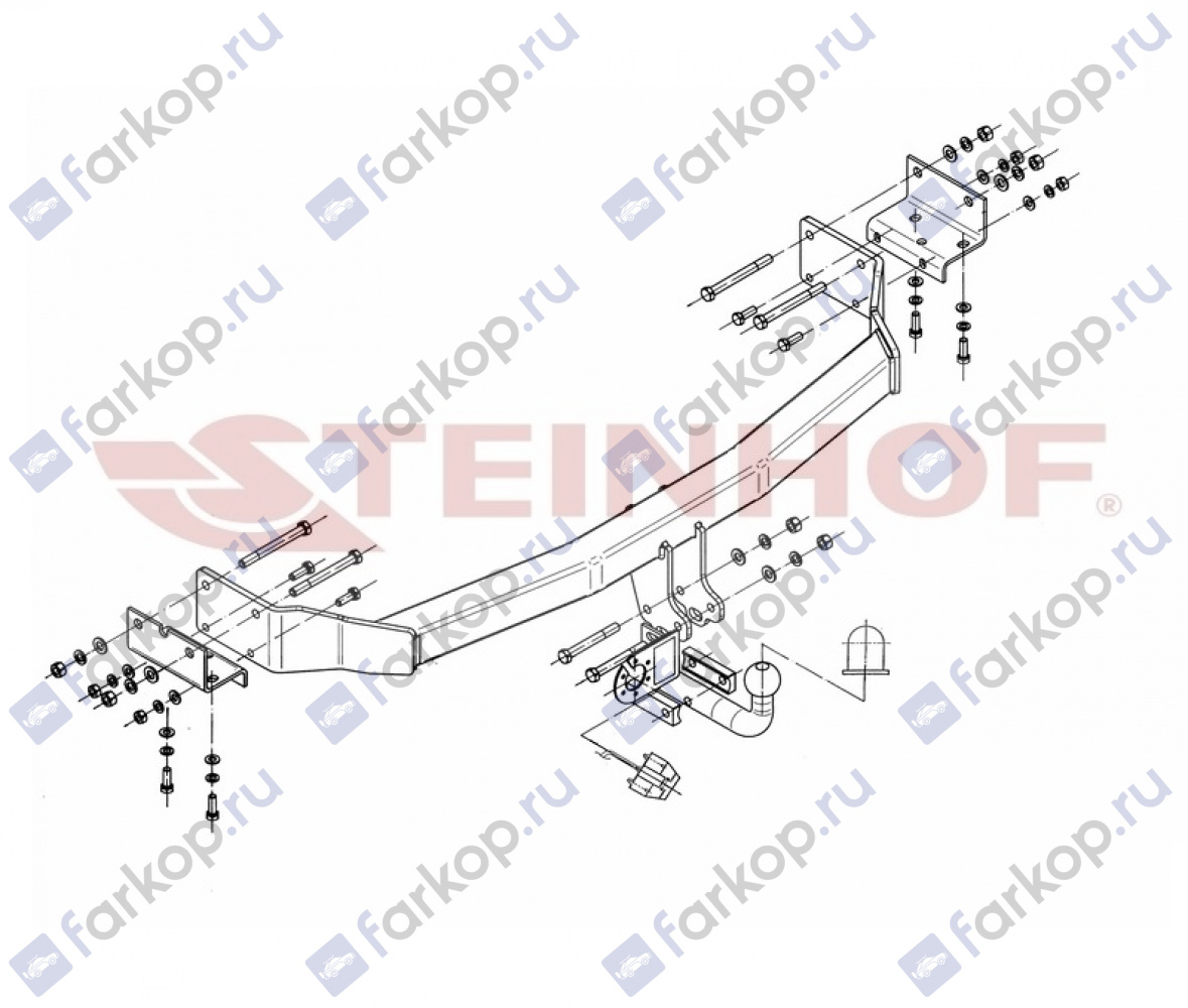 Фаркоп Steinhof для Hyundai Santa Fe 2006-2012 Арт. H-272 H-272 в 