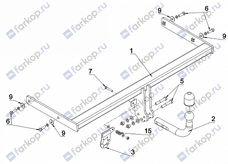 Фаркоп Auto-Hak для Audi A3 (3,4 дв.) 2012- Арт. A 33 A 33 в 