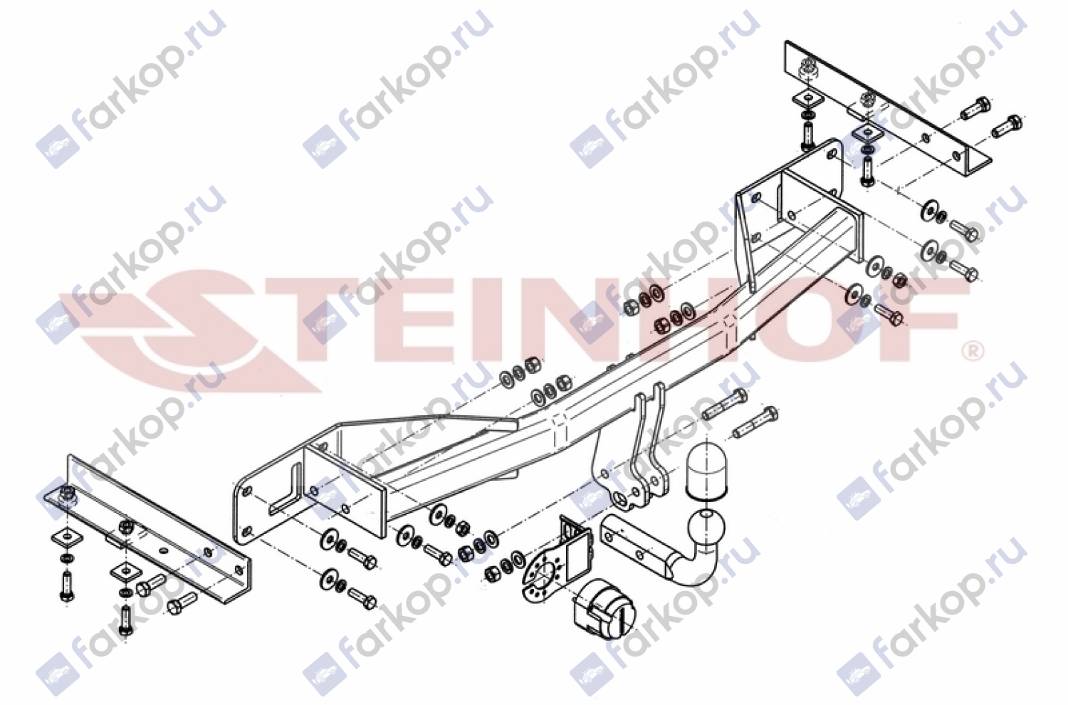 Фаркоп Steinhof для Opel Meriva (кроме flex-fix, 1.3 CDTi) 2010-2018 Арт. O-176 O-176 в 