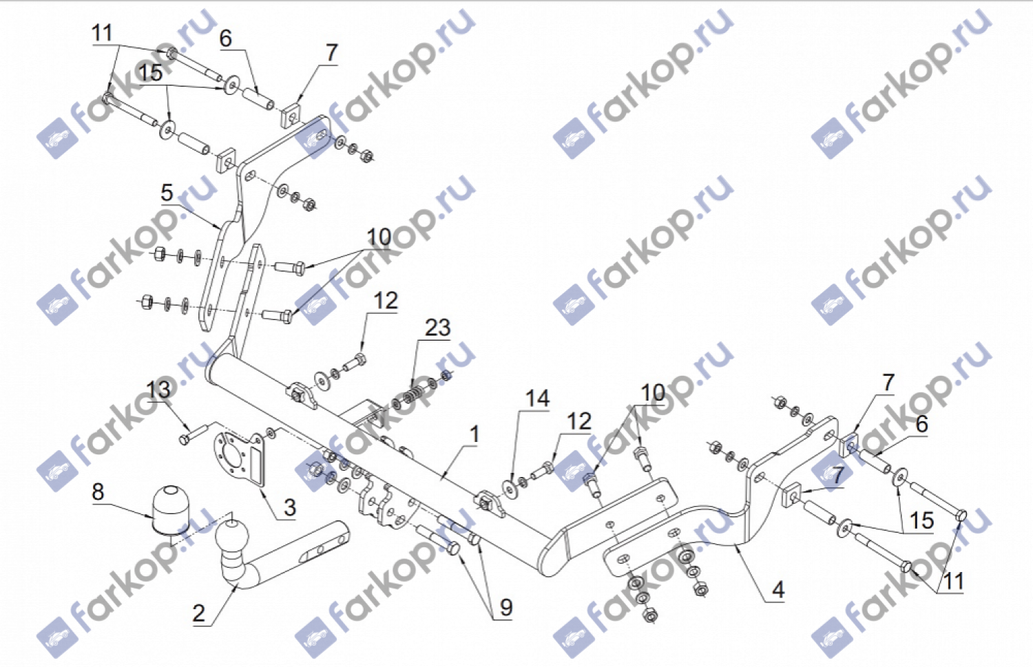 Фаркоп Auto-Hak для Citroen Berlingo 1997-2009, (L1) F 13 в 