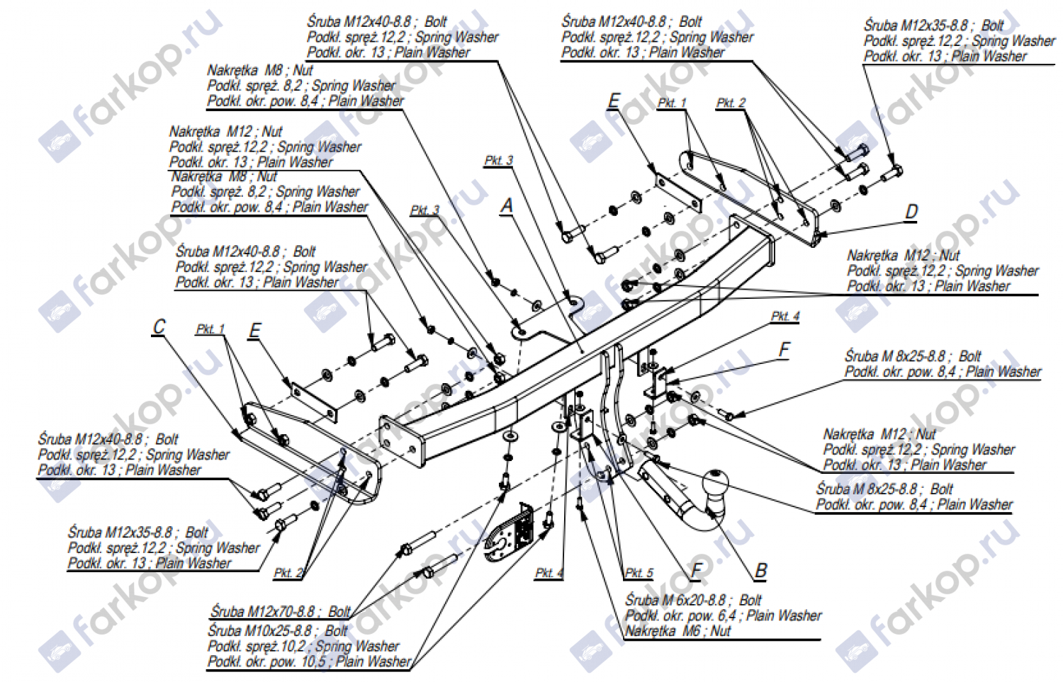 Фаркоп Imiola для Ford Maverick 2004-2007 X.015 в 