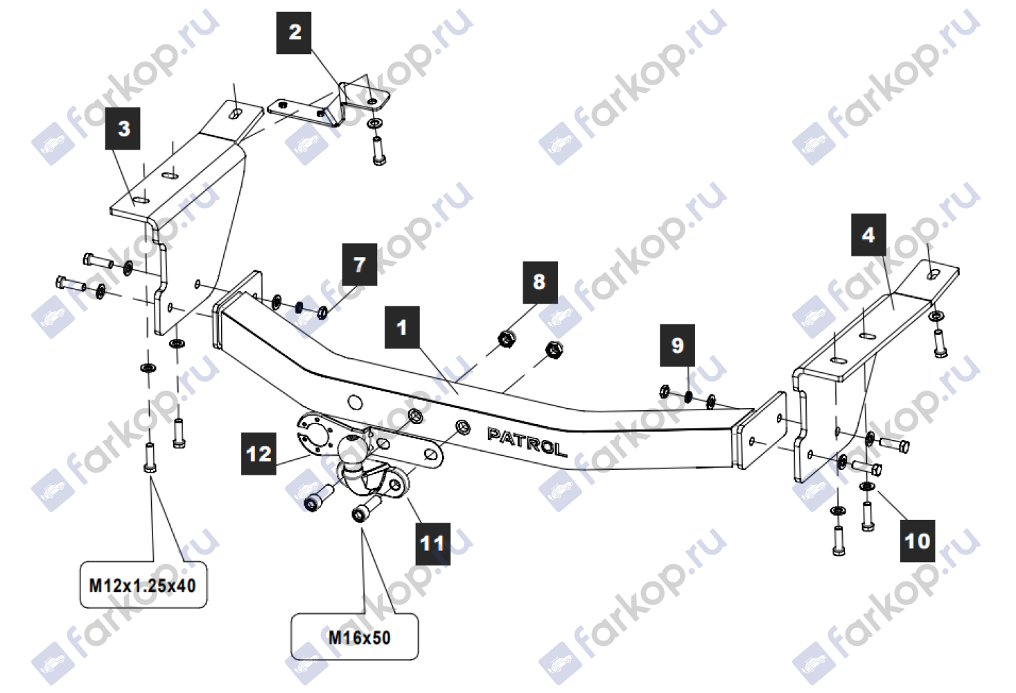 Фаркоп Baltex для Nissan Patrol 2010-2017 Арт. 15190008E 15190008E в 