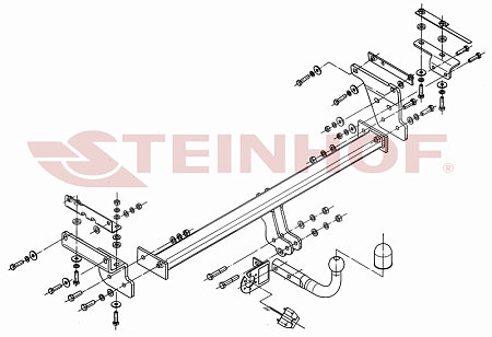 Фаркоп Steinhof для Nissan Qashqai (Qashqai 2) 2007-2013 Арт. N-094 N-094 в 