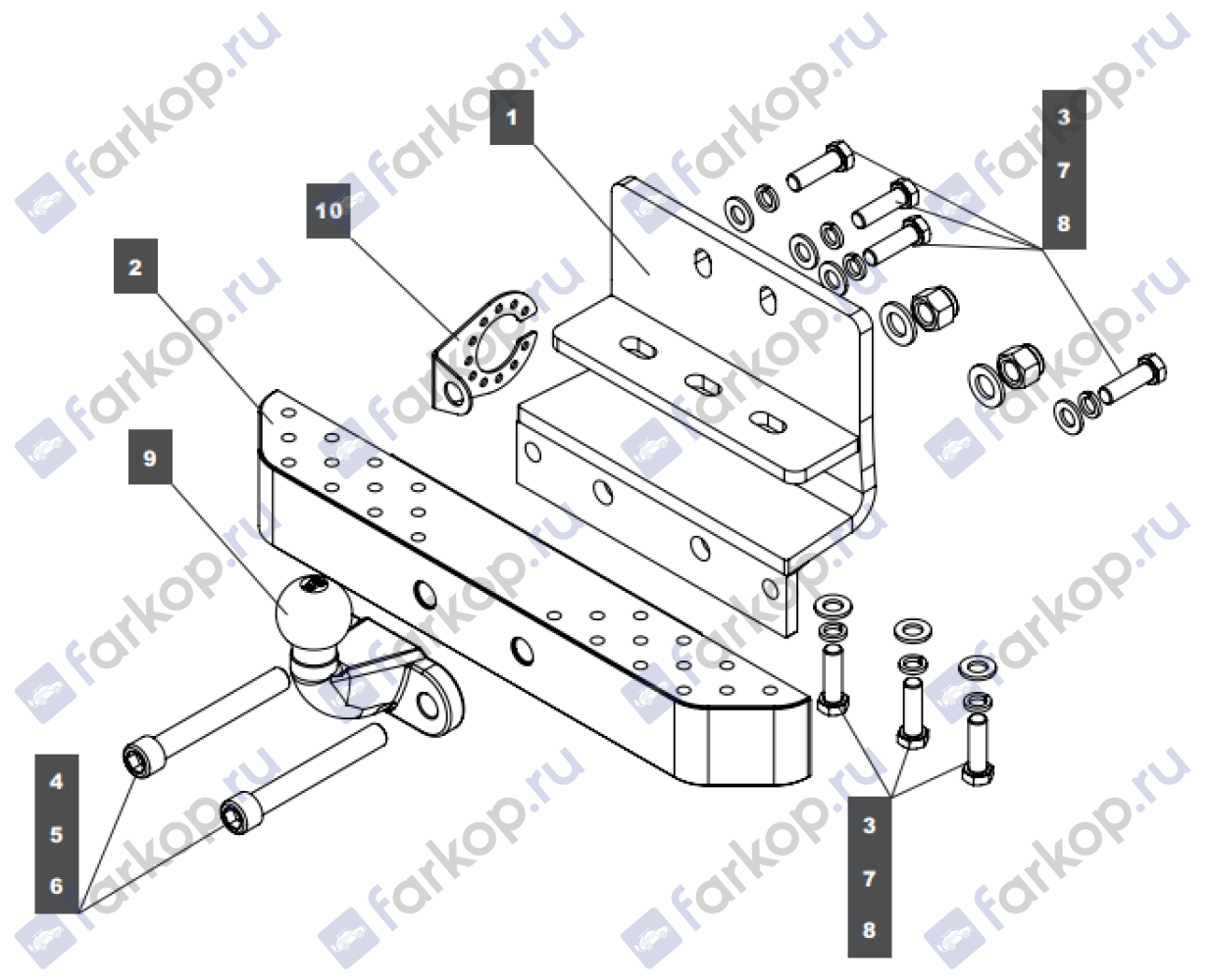 Фаркоп Baltex для Toyota Land Cruiser J300 2021- Арт. 249473 249473 в 