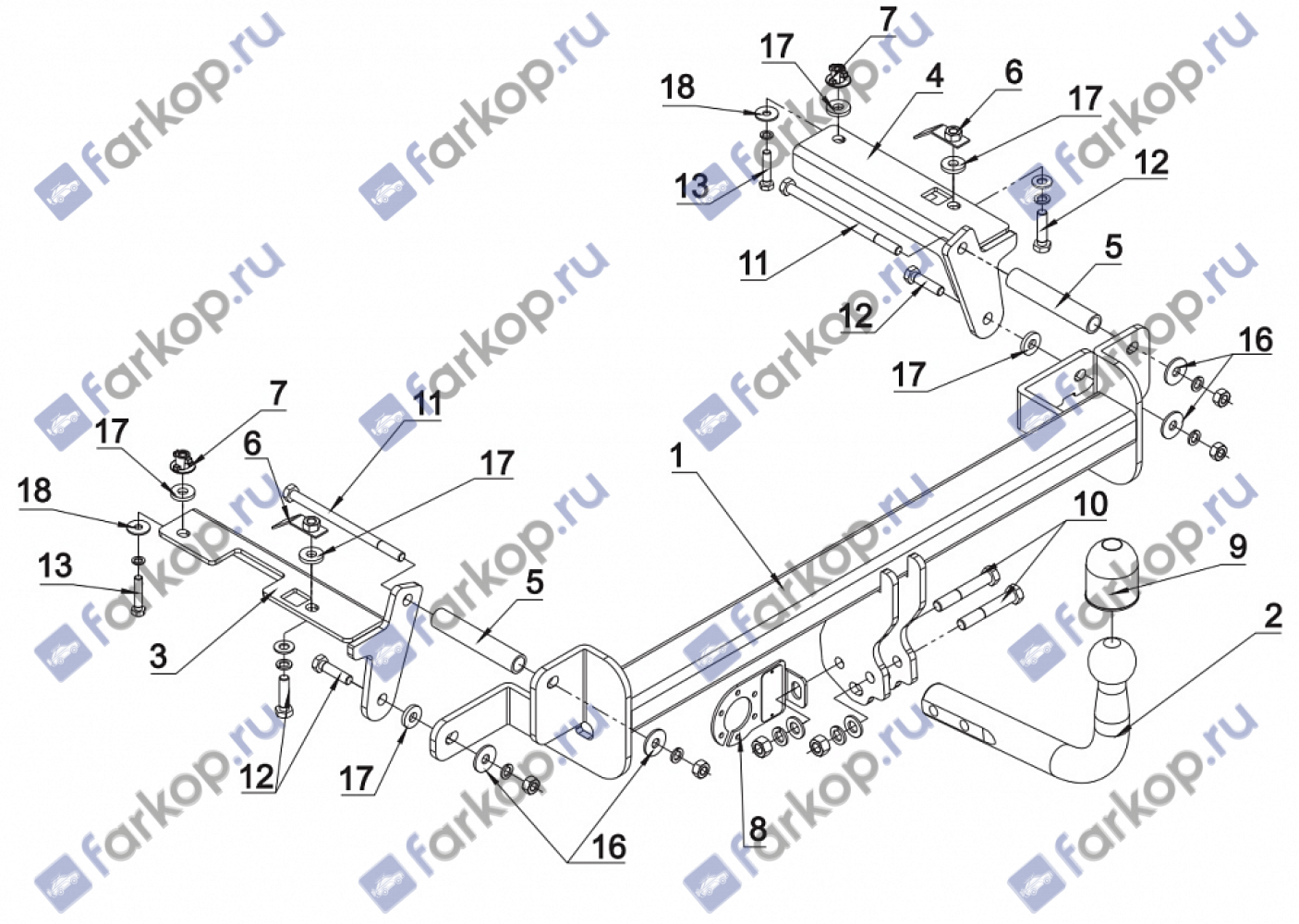 Фаркоп Auto-Hak для Opel Zafira 2005-2014 Арт. E 48 E 48 в 