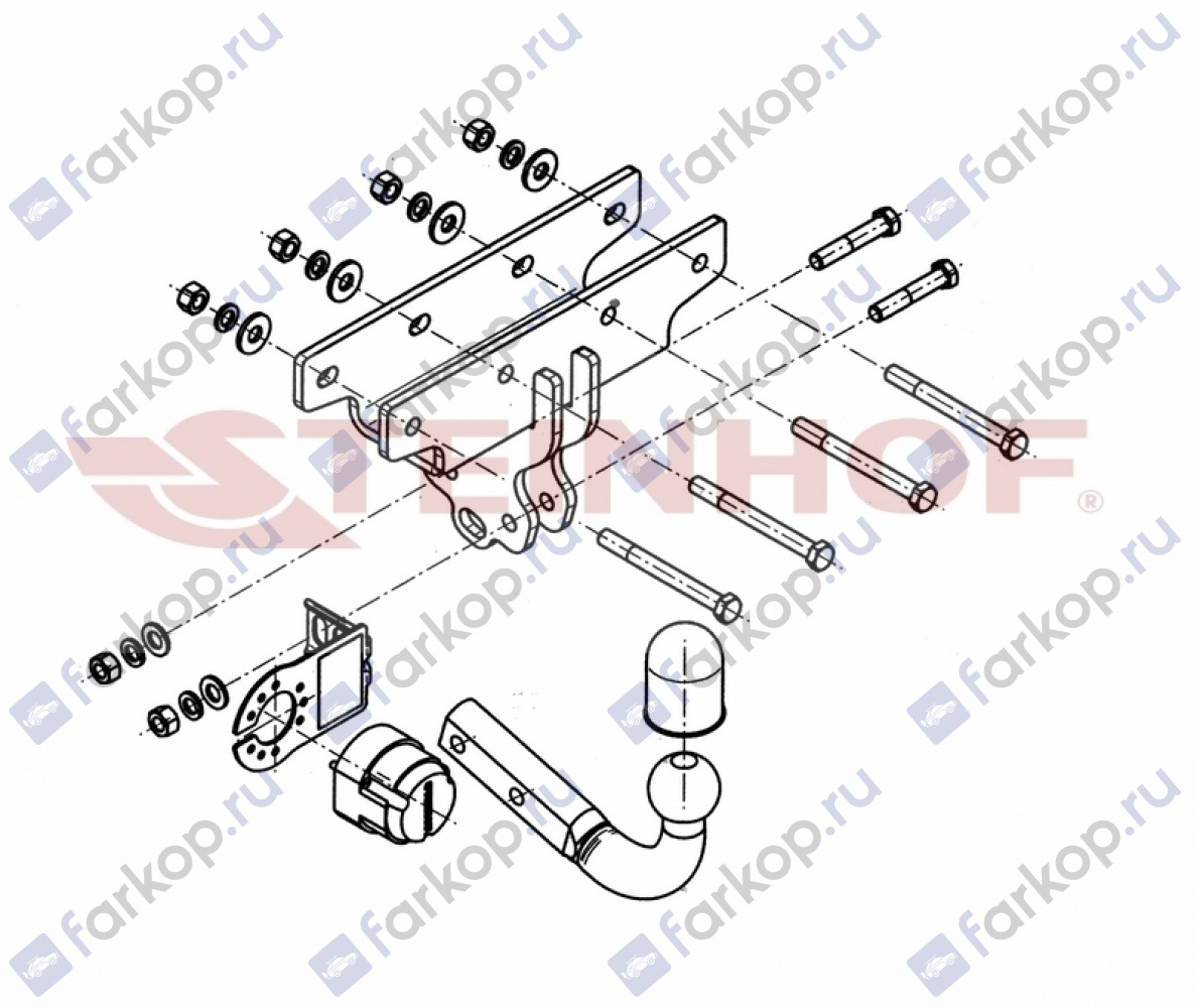 Фаркоп Steinhof для Jeep Wrangler 2007-2018 Арт. J-071 J-071 в 