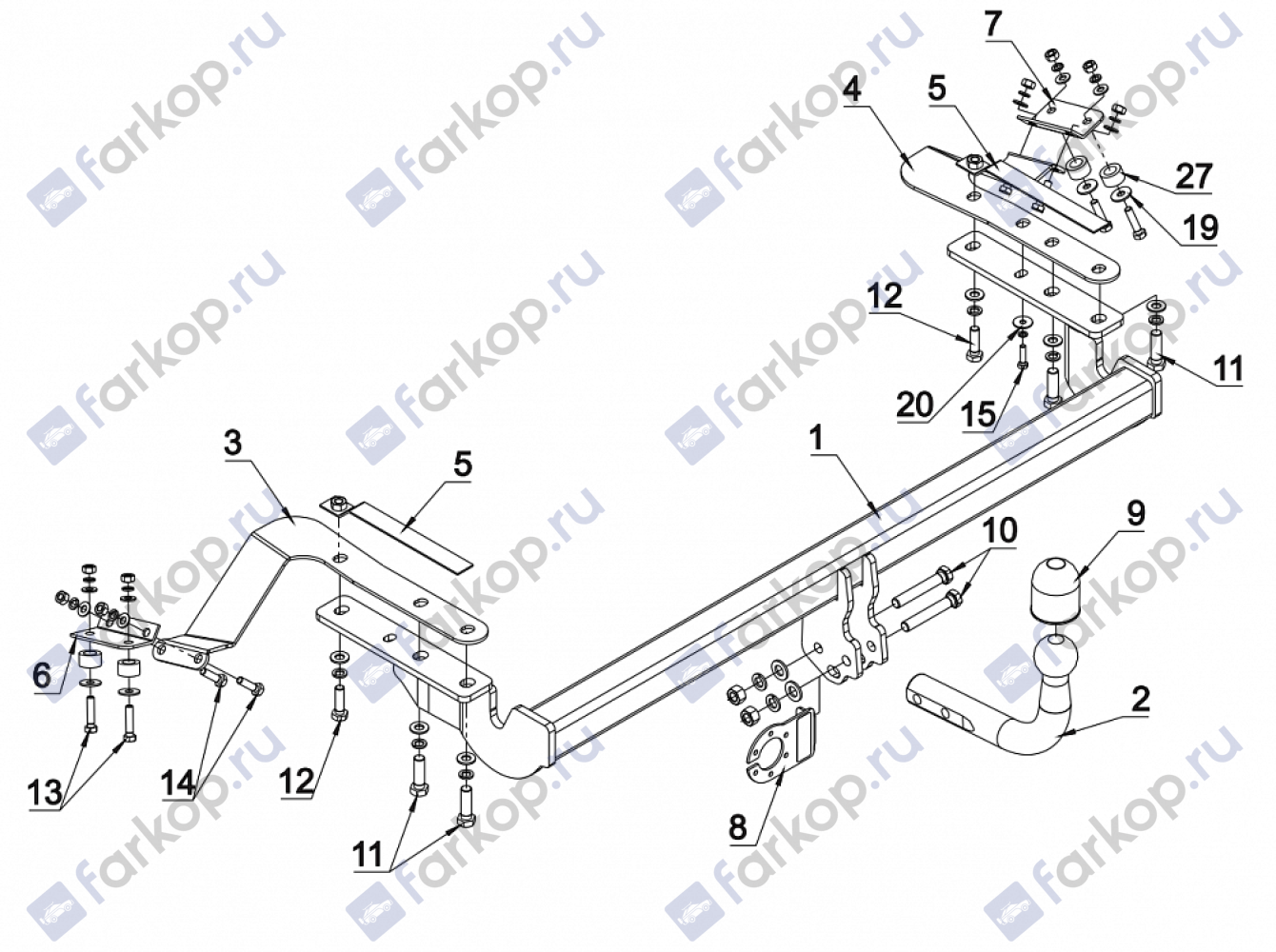 Фаркоп Auto-Hak для Toyota Avensis Kombi 2003-2009 Арт. 0 56 0 56 в 