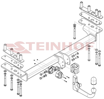 Фаркоп Steinhof для Land Rover Discovery Sport 2014-2019 (кроме авто с п/р запасным колесом) Арт. L-105 L-105 в 