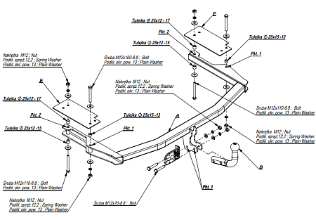 Фаркоп Imiola для Mazda 6 (хетчбек, седан) 2003-2008 Арт. X.011 X.011 в 