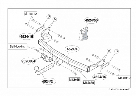 Фаркоп Brink для Jeep Compass 2007-2015 452400 в 