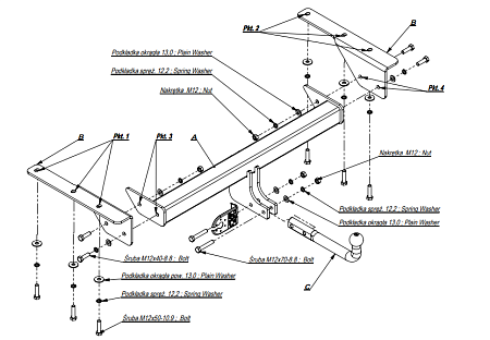 Фаркоп Imiola для Jeep Cherokee 2001-2007 Арт. J.026 J.026 в 