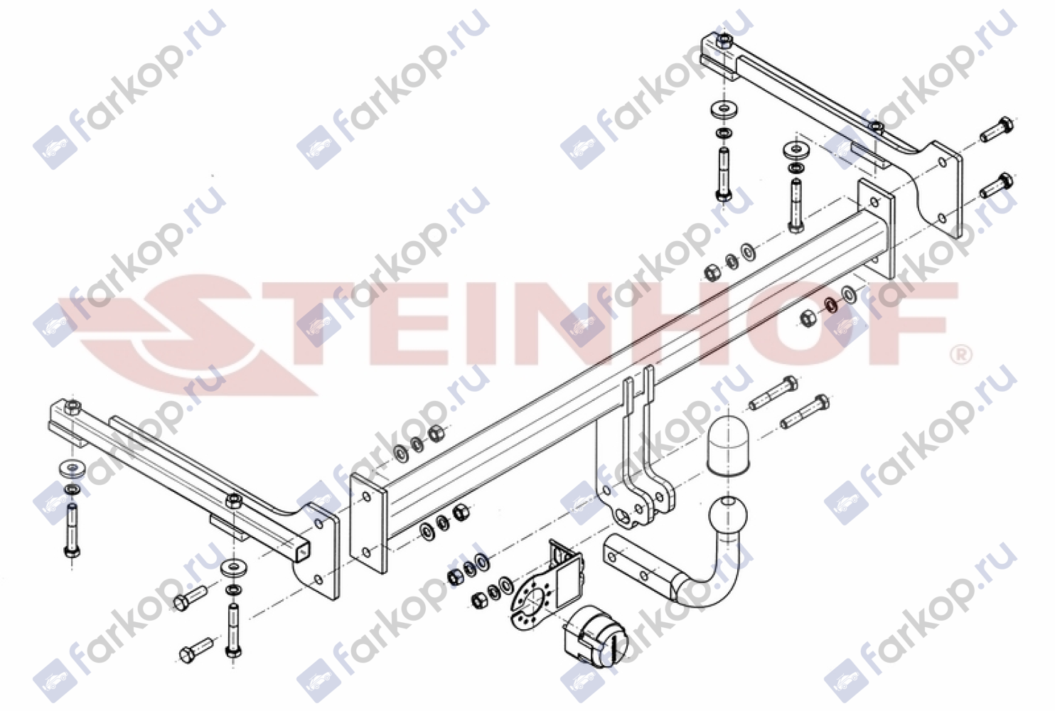 Фаркоп Steinhof для Honda Civic (седан, кроме Hibrid) 2006-2012 Арт. H-040 H-040 в 