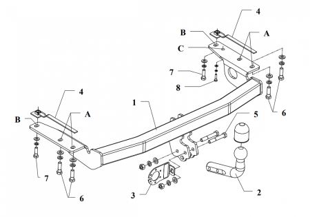 Фаркоп Auto-Hak для Toyota Corolla 2002-2007 Арт. 0 47 0 47 в 