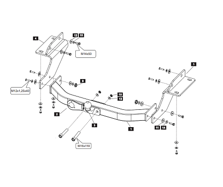 Фаркоп Baltex для Jeep Grand Cherokee 2010-2022 04194008 в 