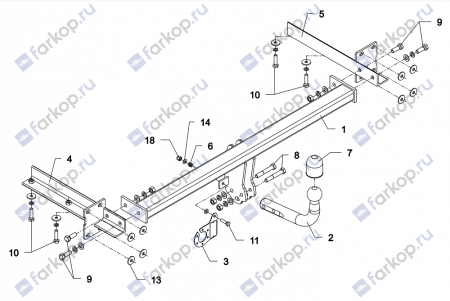 Фаркоп Auto-Hak для Opel Astra (Kombi) 2004-2014 Арт. E 46 E 46 в 