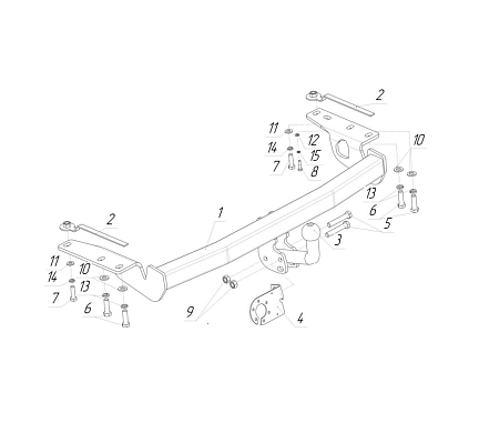 Фаркоп AvtoS для Toyota Corolla (3-5 дв.,хетчбек) 2002-2007 Арт. TY 29 TY 29 в 