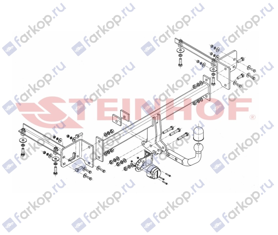 Фаркоп Steinhof для Honda Civic 2012-2015 Арт. H-061 H-061 в 