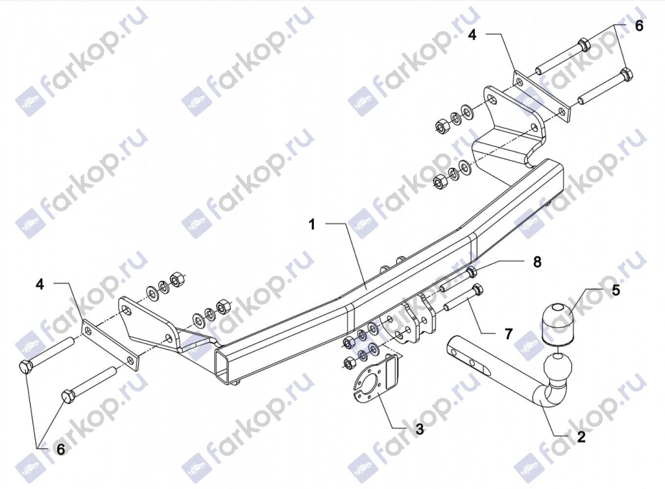 Фаркоп Auto-Hak для Jeep Compass 2006-2011 JP 07 в 