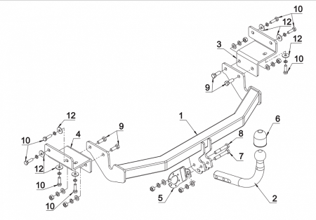 Фаркоп Auto-Hak для Hyundai i30 (3,5 дв) 2012-2017 Арт. J 65 J 65 в 