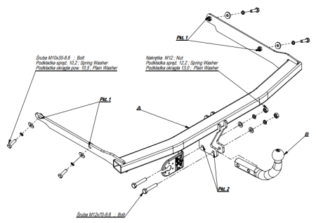 Фаркоп Imiola для Ford C-Max 2004-2010 E.037 в 