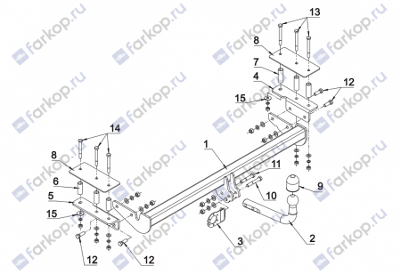 Фаркоп Auto-Hak для Opel Astra (4дв.) 2008 -2015 Арт. E 53 E 53 в 