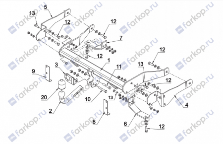 Фаркоп Auto-Hak для Chevrolet Captiva 2006-2013 Арт. X 20 X 20 в 