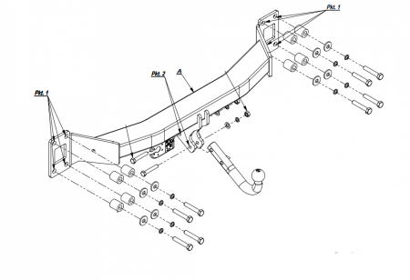 Фаркоп Imiola для Porsche Cayenne 2003-2010 W.031 в 