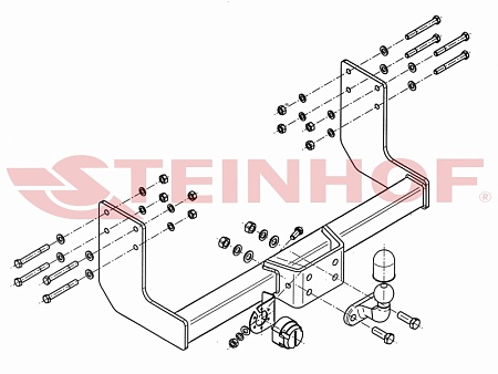 Фаркоп Steinhof для Mercedes Sprinter (3665/4325) 2006-2018, (для а/м без ступеньки) V-032 в 