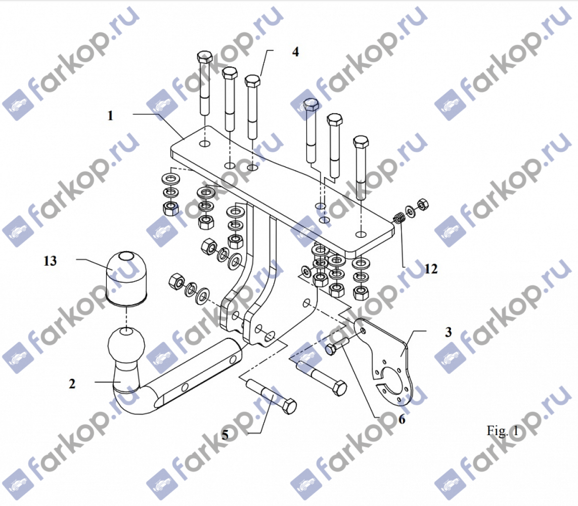 Фаркоп Auto-Hak для Nissan Pathfinder 2005-2012 Арт. V 61 V 61 в 