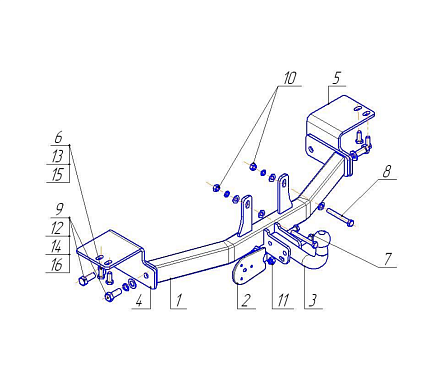 Фаркоп AvtoS для Toyota Land Cruiser Prado J120 2002-2009, (з/колесо снизу) Арт. TY 21 TY 21 в 