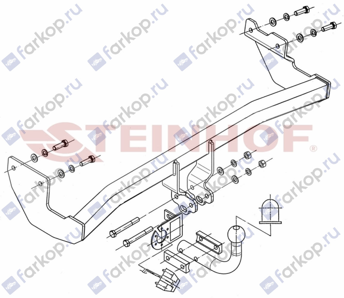 Фаркоп Steinhof для Hyundai Getz 2005-2009 Арт. H-238 H-238 в 