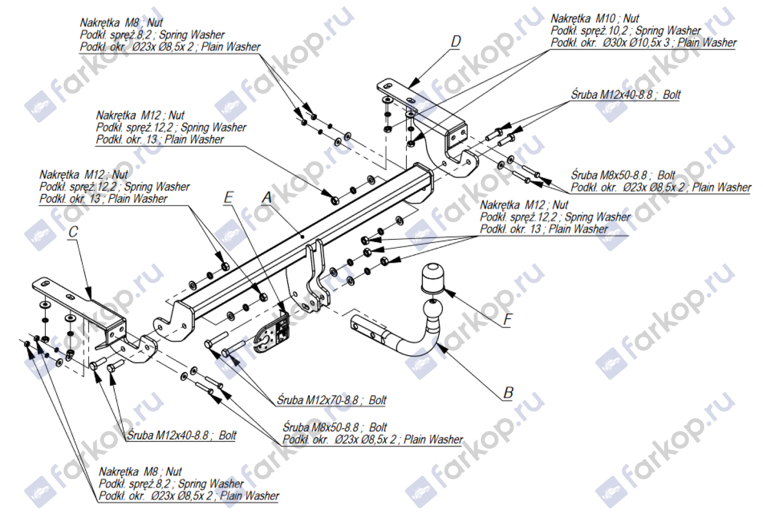 Фаркоп Imiola для Citroen C4 (хетчбек) 2010-2018 Арт. C.033 C.033 в 