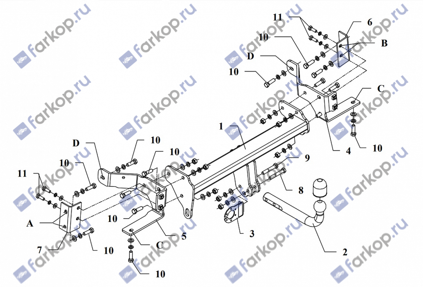 Фаркоп Auto-Hak для Opel Antara (C105) 2006-2017 Арт. E 51 E 51 в 