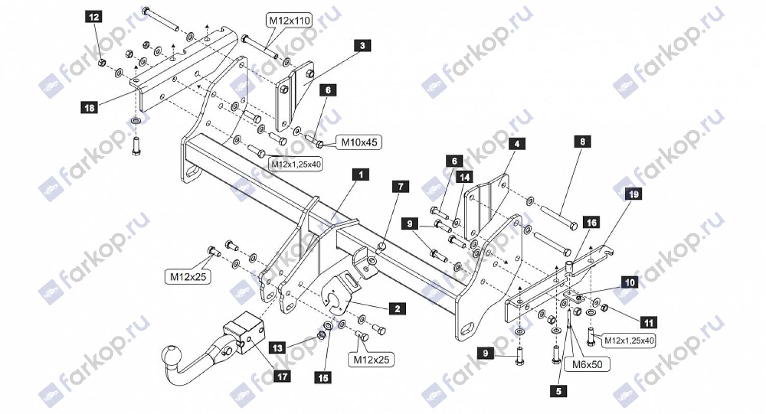 Фаркоп Baltex для Mitsubishi Pajero 2006- Арт. 14206132 14206132 в 