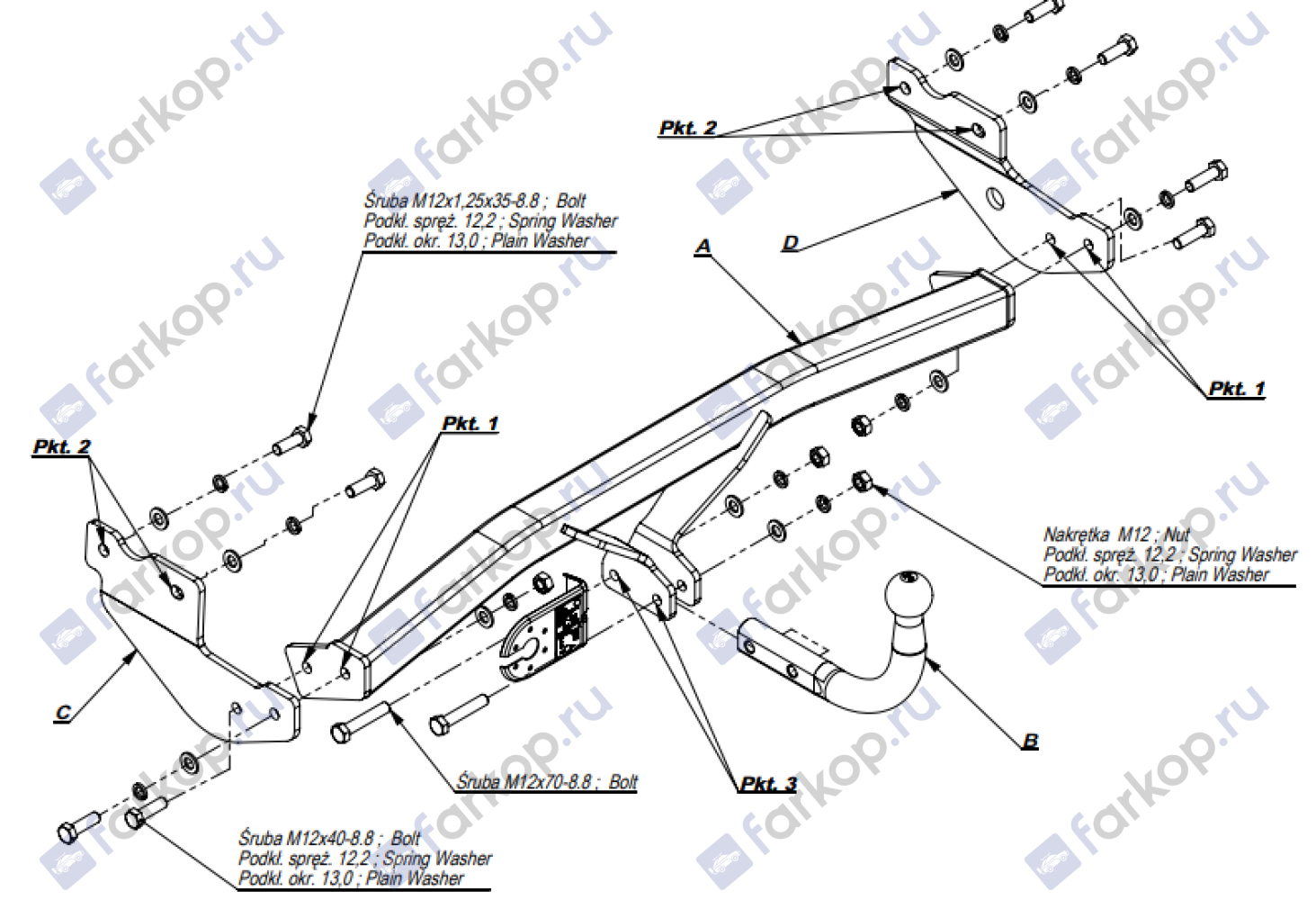 Фаркоп Imiola для Hyundai Getz (3,5 дв.хетчбек) 2005-2011 Арт. J.031 J.031 в 