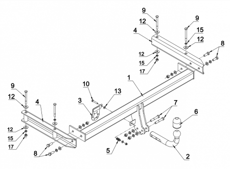 Фаркоп Auto-Hak для Audi A6 allroad 2006-2012  Арт. A 28 A 28 в 