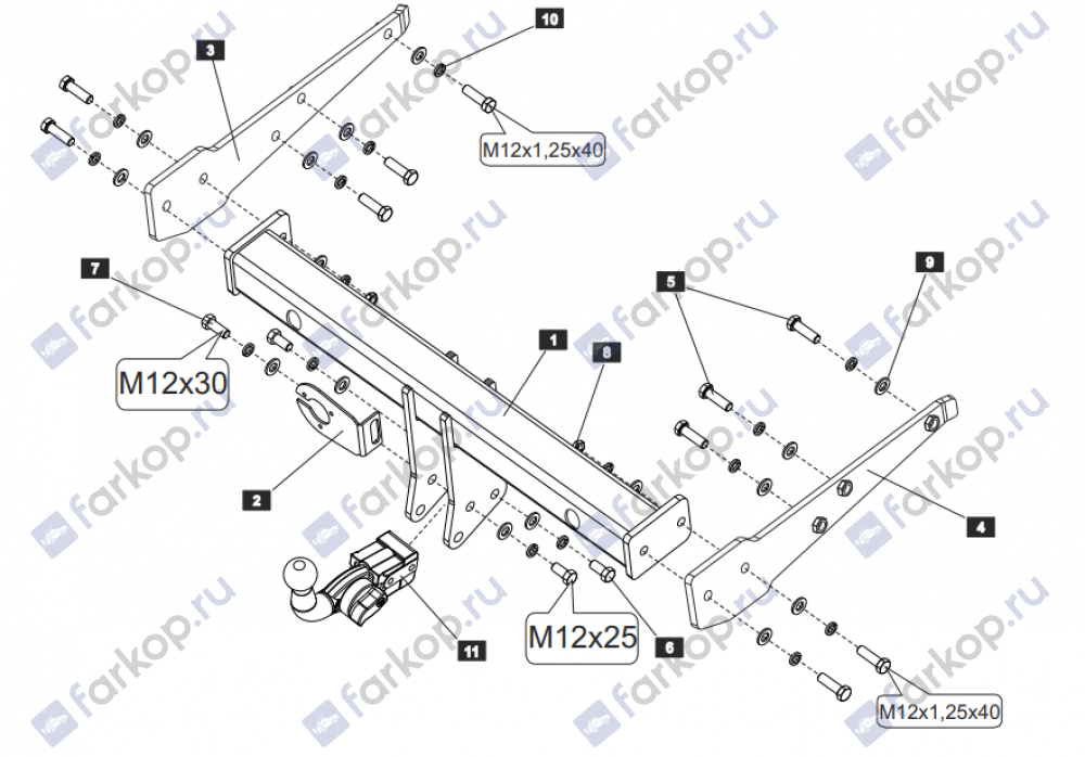 Фаркоп Baltex для Volkswagen Multivan 2015- 269072 в 