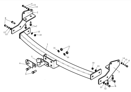 Фаркоп Лидер Плюс для Lexus RX 300 1997-2003 L102-F(N) в 