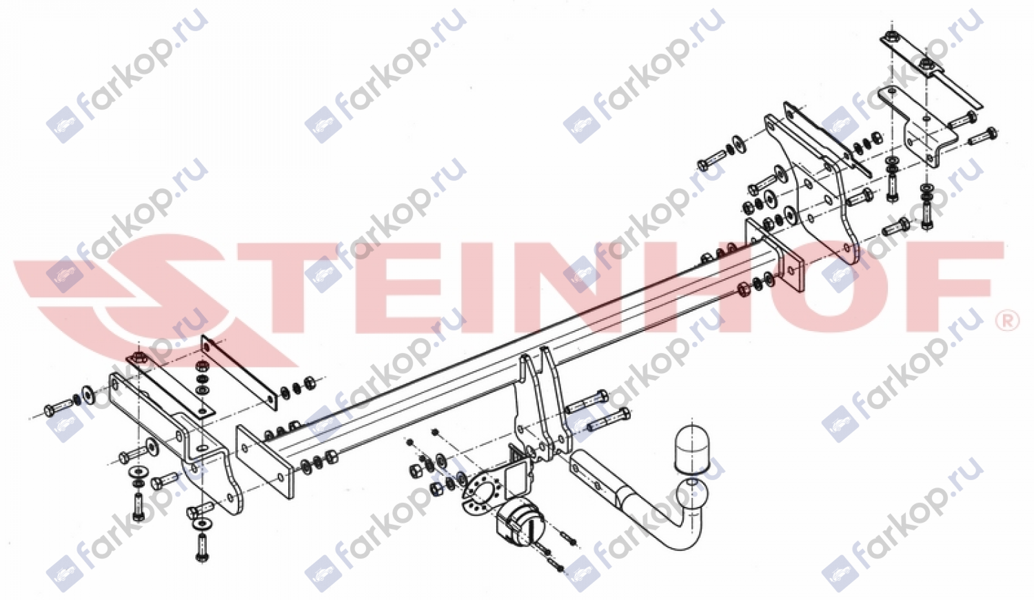 Фаркоп Steinhof для Nissan Qashqai 2014- Арт. N-096 N-096 в 